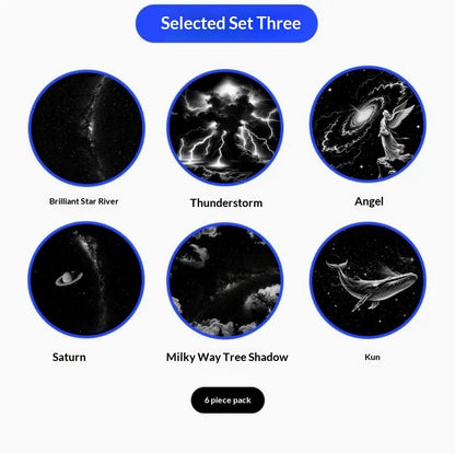 Multiple projection slides included with starry sky projector set