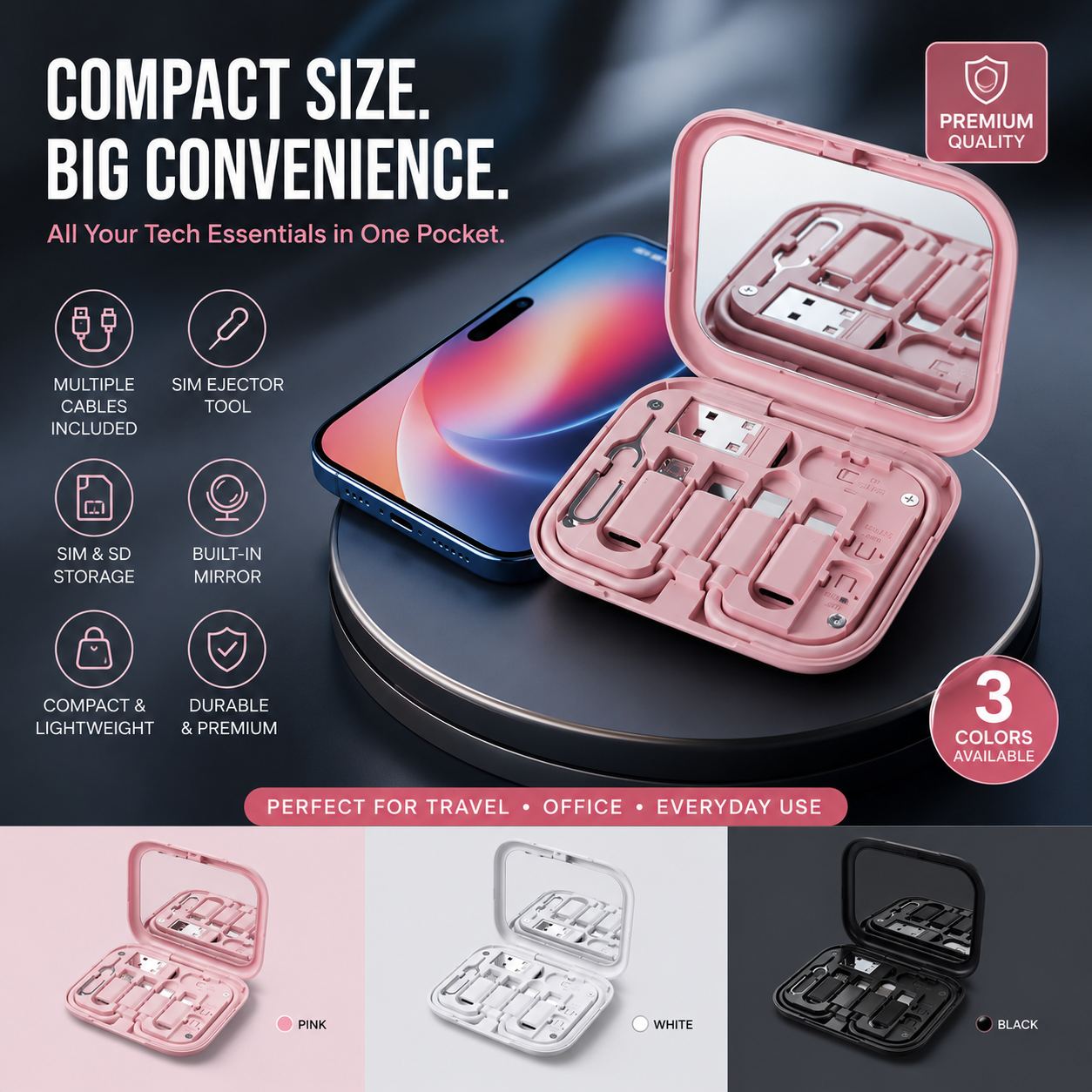 PocketDock™ 8-in-1 Travel Charging Kit