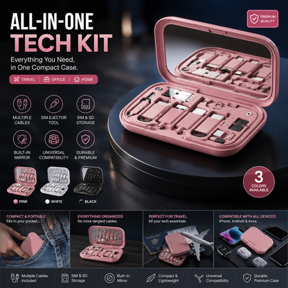 PocketDock™ 8-in-1 Travel Charging Kit